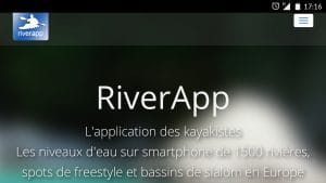 page accueil RiverApp